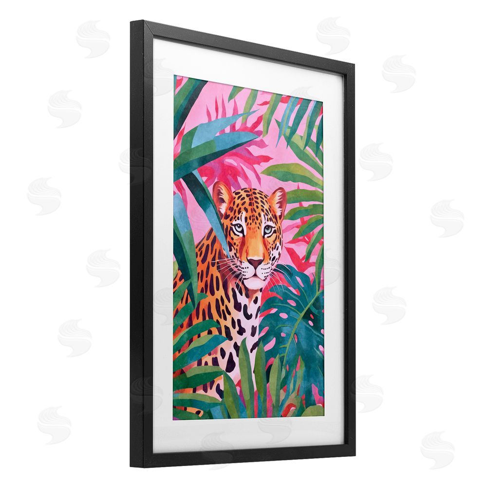 Andrea Haase Wild At Heart Leopard Black Framed Print Under Glass Wall Art