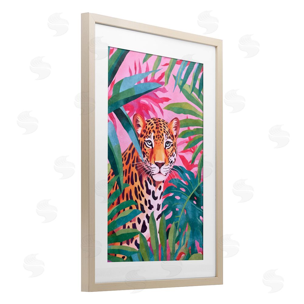 Andrea Haase Wild At Heart Leopard Brown Framed Print Under Glass Wall Art