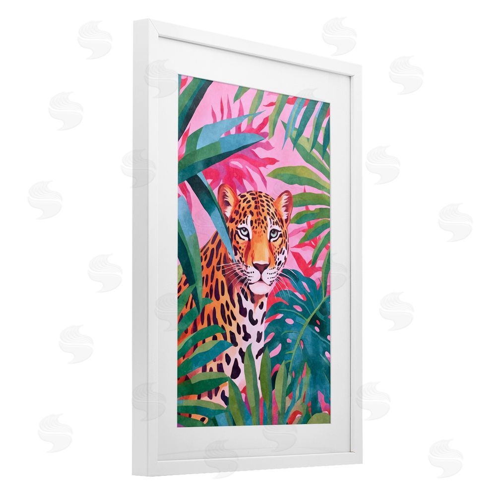 Andrea Haase Wild At Heart Leopard White Framed Print Under Glass Wall Art
