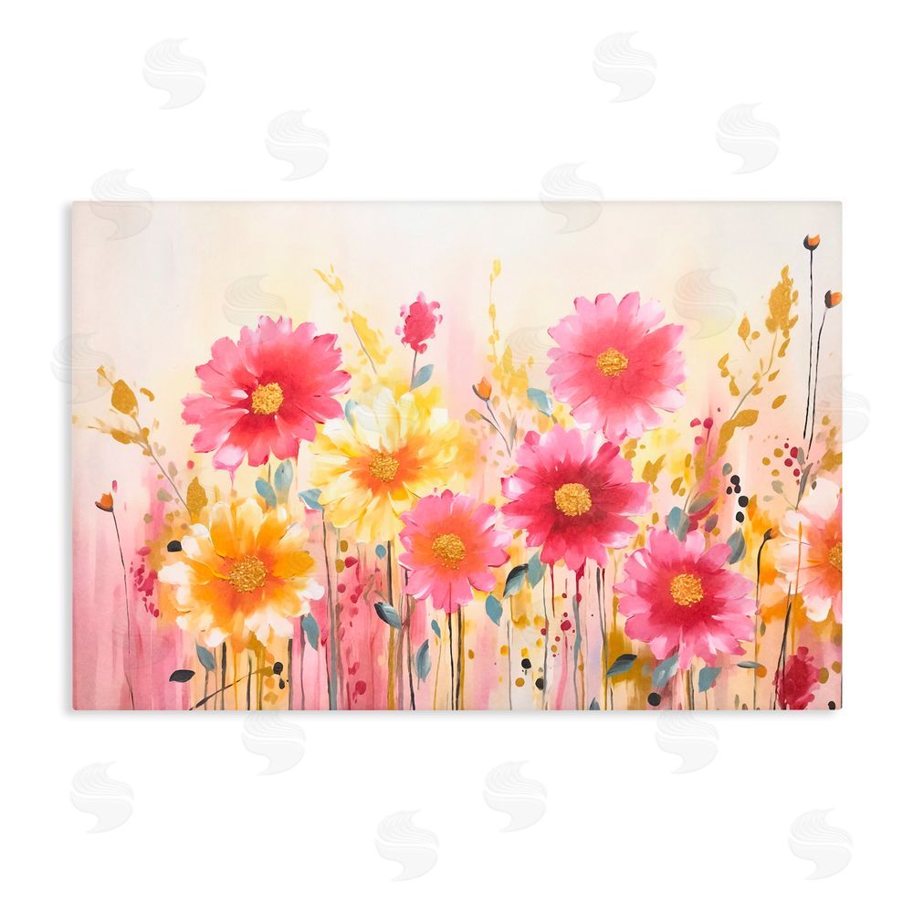 Andrea Haase Blush Blooming Whimsy Stretched Canvas Wall Art Print