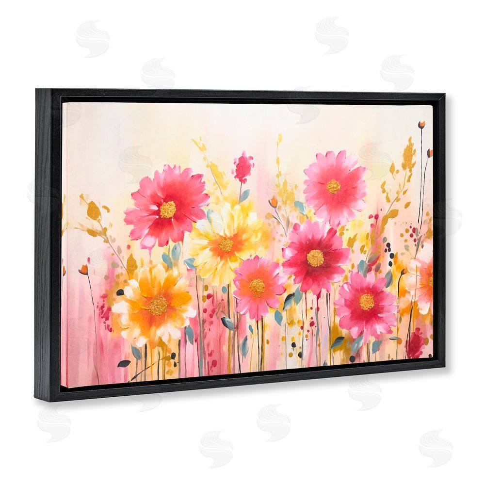 Andrea Haase Blush Blooming Whimsy Black Floating Frame Canvas Wall Art Print