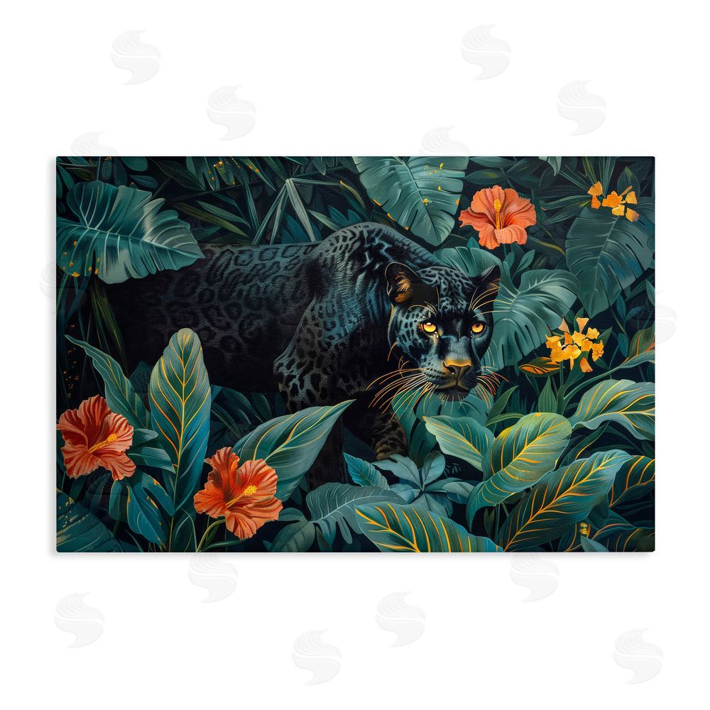 Ray Powers Panther's Exotic Paradise Stretched Canvas Wall Art Print
