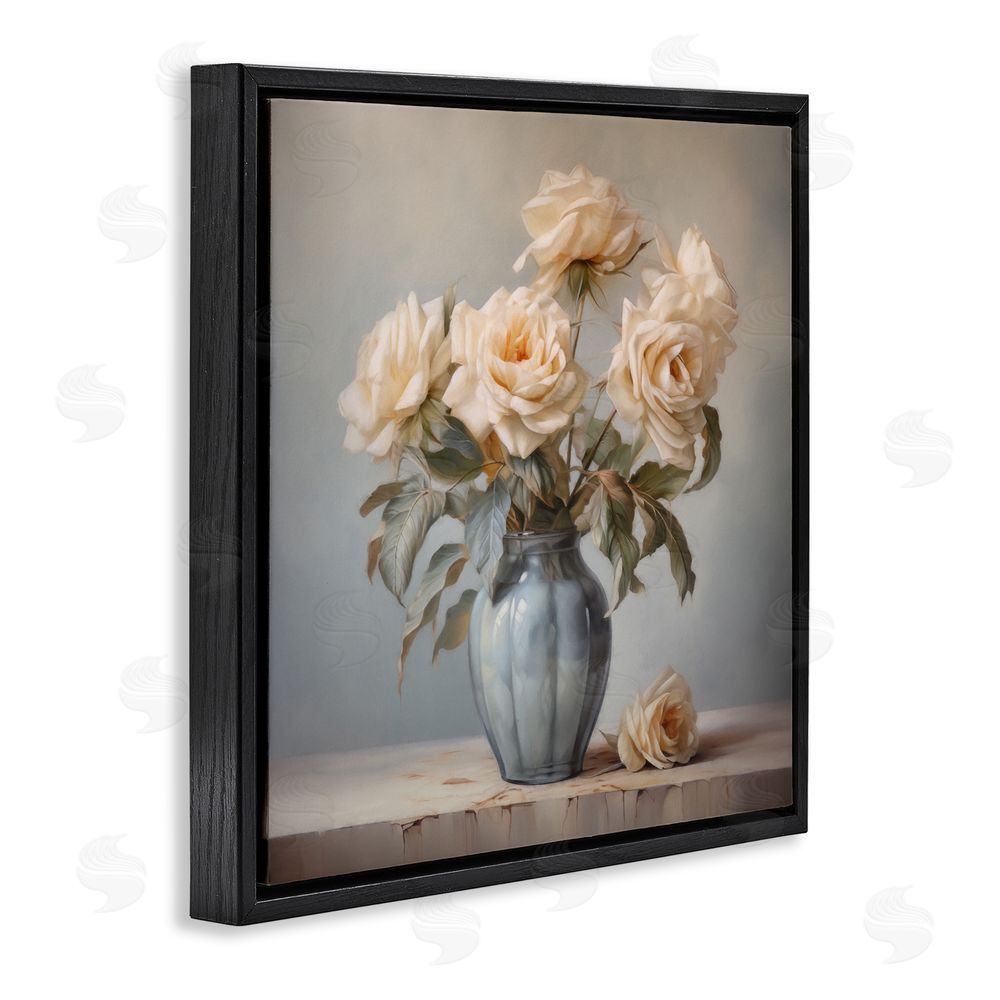 Steve Hunziker Vintage Rose Paragon Black Floating Frame Canvas Wall Art Print