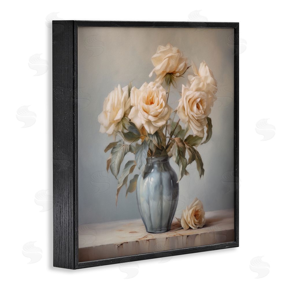 Steve Hunziker Vintage Rose Paragon Black Framed Giclee Wall Art Print