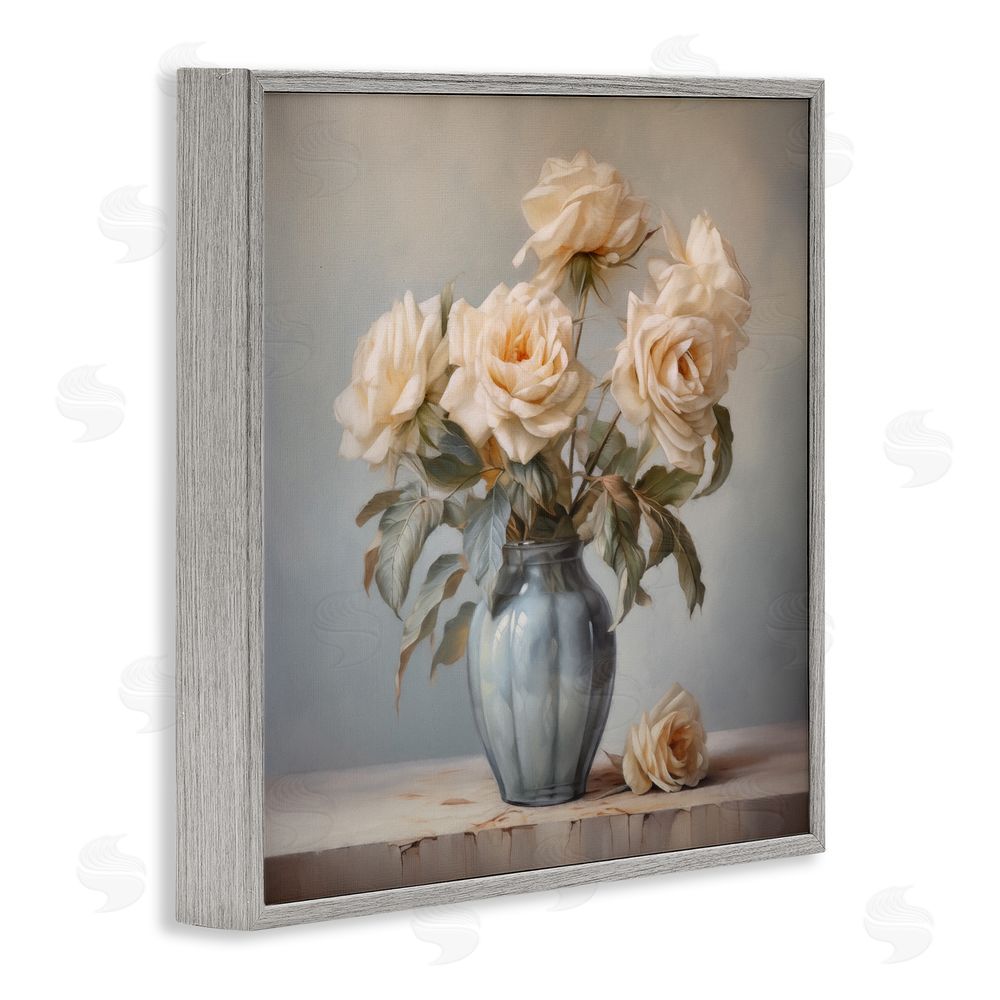 Steve Hunziker Vintage Rose Paragon Gray Framed Giclee Wall Art Print