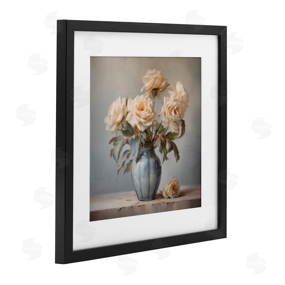 Steve Hunziker Vintage Rose Paragon Black Framed Print Under Glass Wall Art