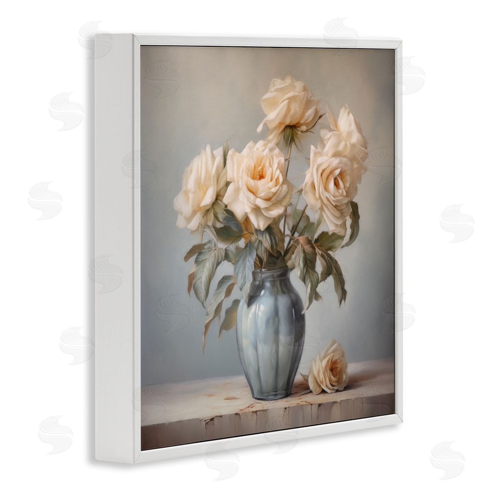 Steve Hunziker Vintage Rose Paragon White Framed Giclee Wall Art Print