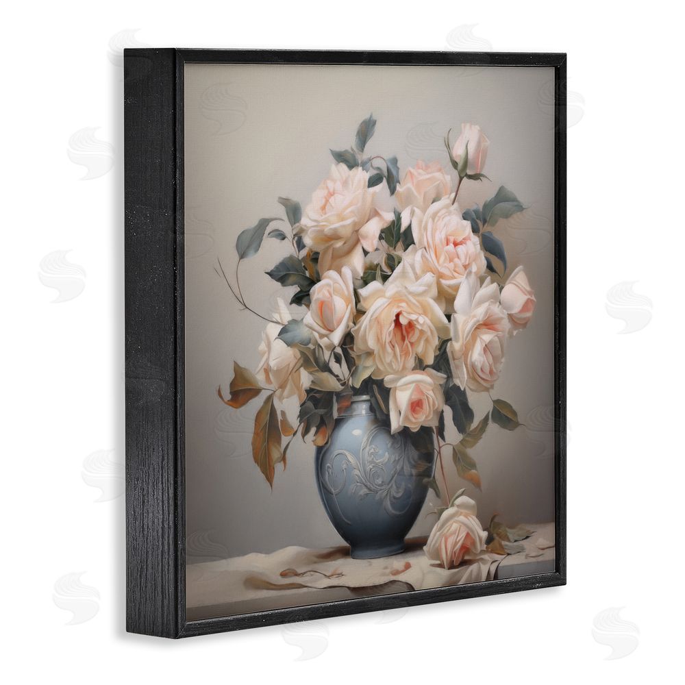 Steve Hunziker Rose Paragon Vase Black Framed Giclee Wall Art Print