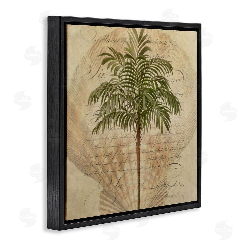 Steve Hunziker Subdued Tropics Palm Black Floating Frame Canvas Wall Art Print