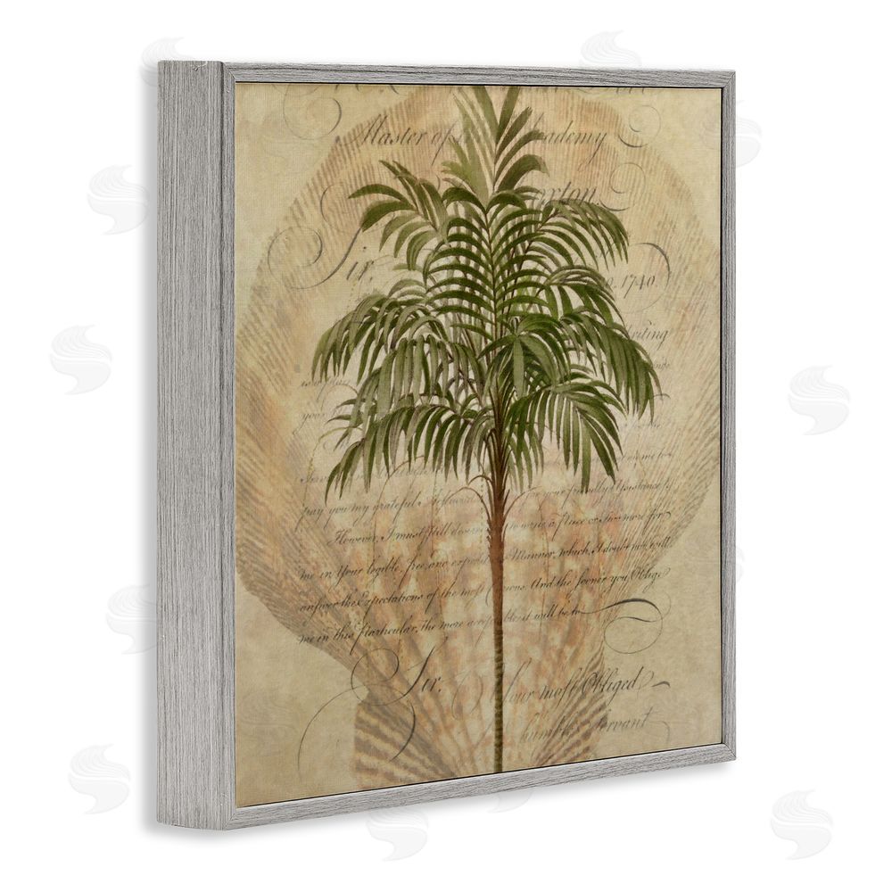 Steve Hunziker Subdued Tropics Palm Gray Framed Giclee Wall Art Print