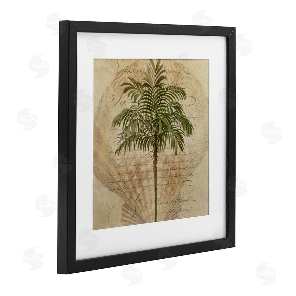 Steve Hunziker Subdued Tropics Palm Black Framed Print Under Glass Wall Art