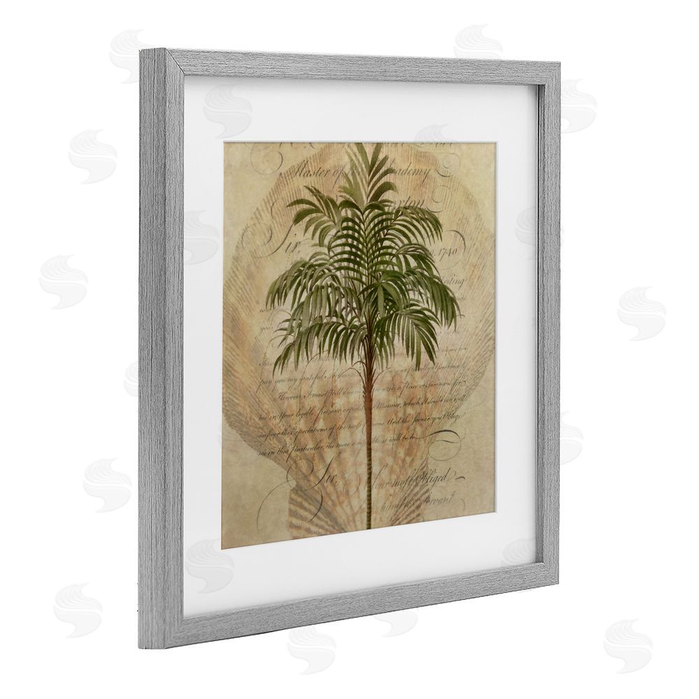 Steve Hunziker Subdued Tropics Palm Gray Framed Print Under Glass Wall Art
