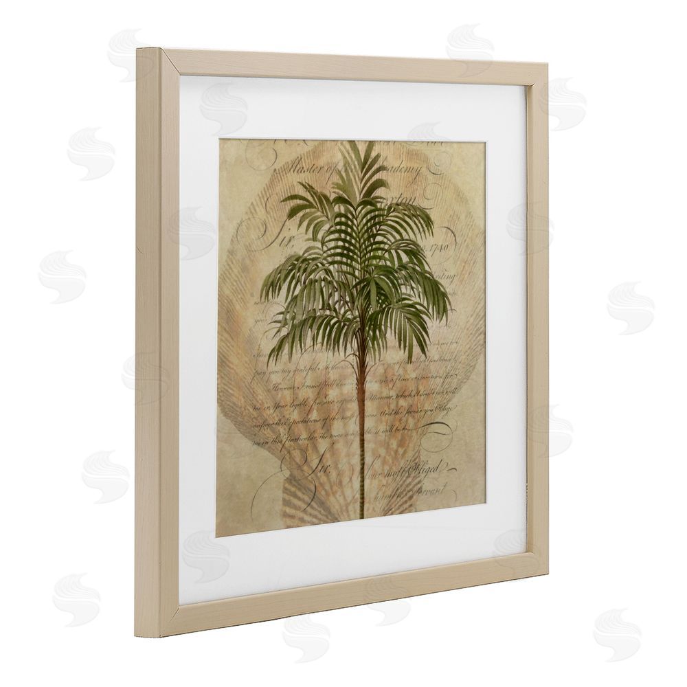 Steve Hunziker Subdued Tropics Palm Brown Framed Print Under Glass Wall Art