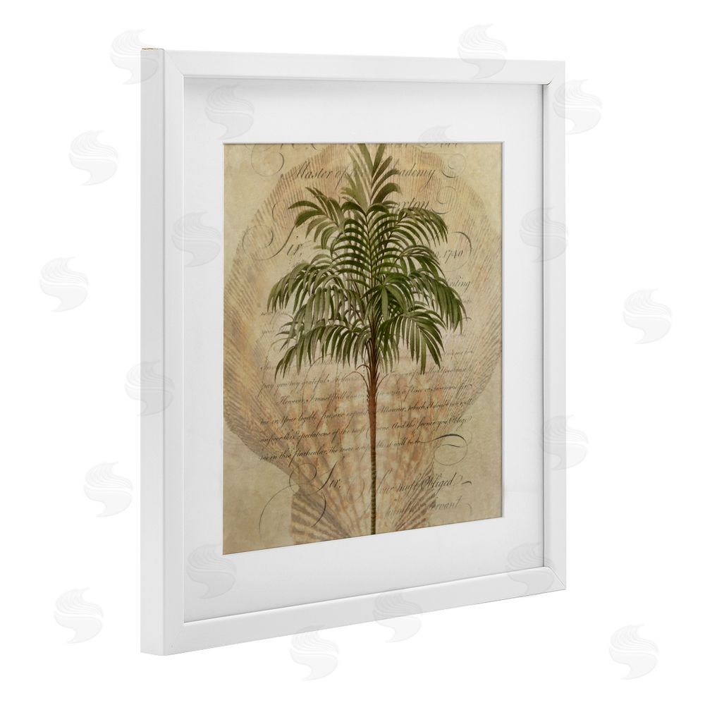 Steve Hunziker Subdued Tropics Palm White Framed Print Under Glass Wall Art