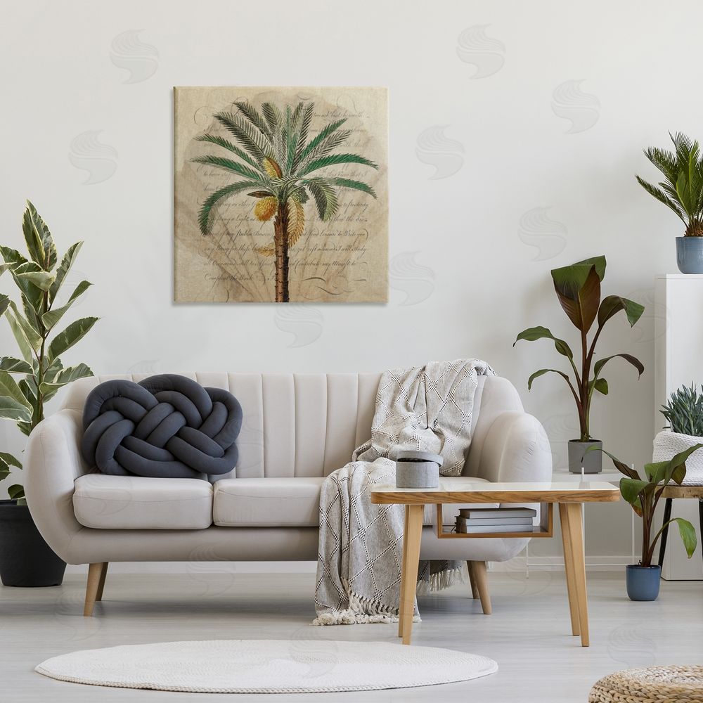 Steve Hunziker Vintage Subdued Palm Stretched Canvas Wall Art Print in Room
