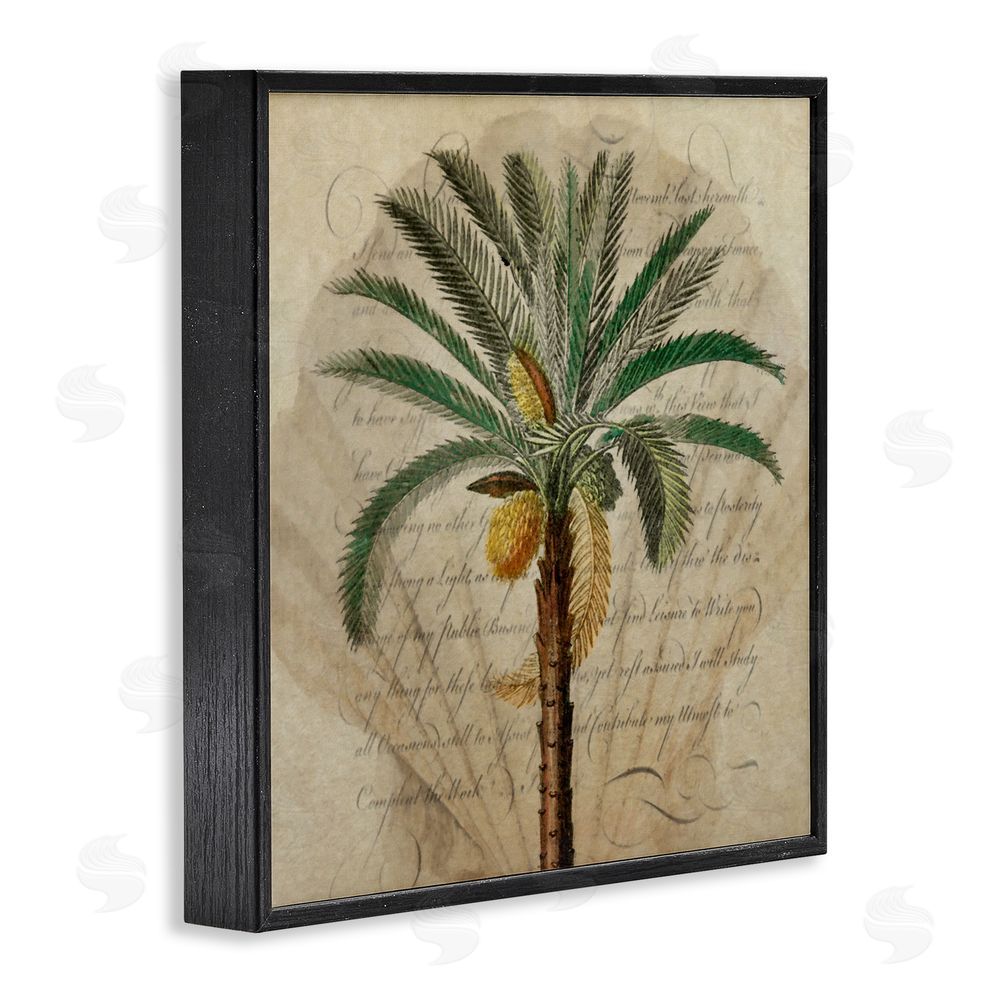 Steve Hunziker Vintage Subdued Palm Black Framed Giclee Wall Art Print