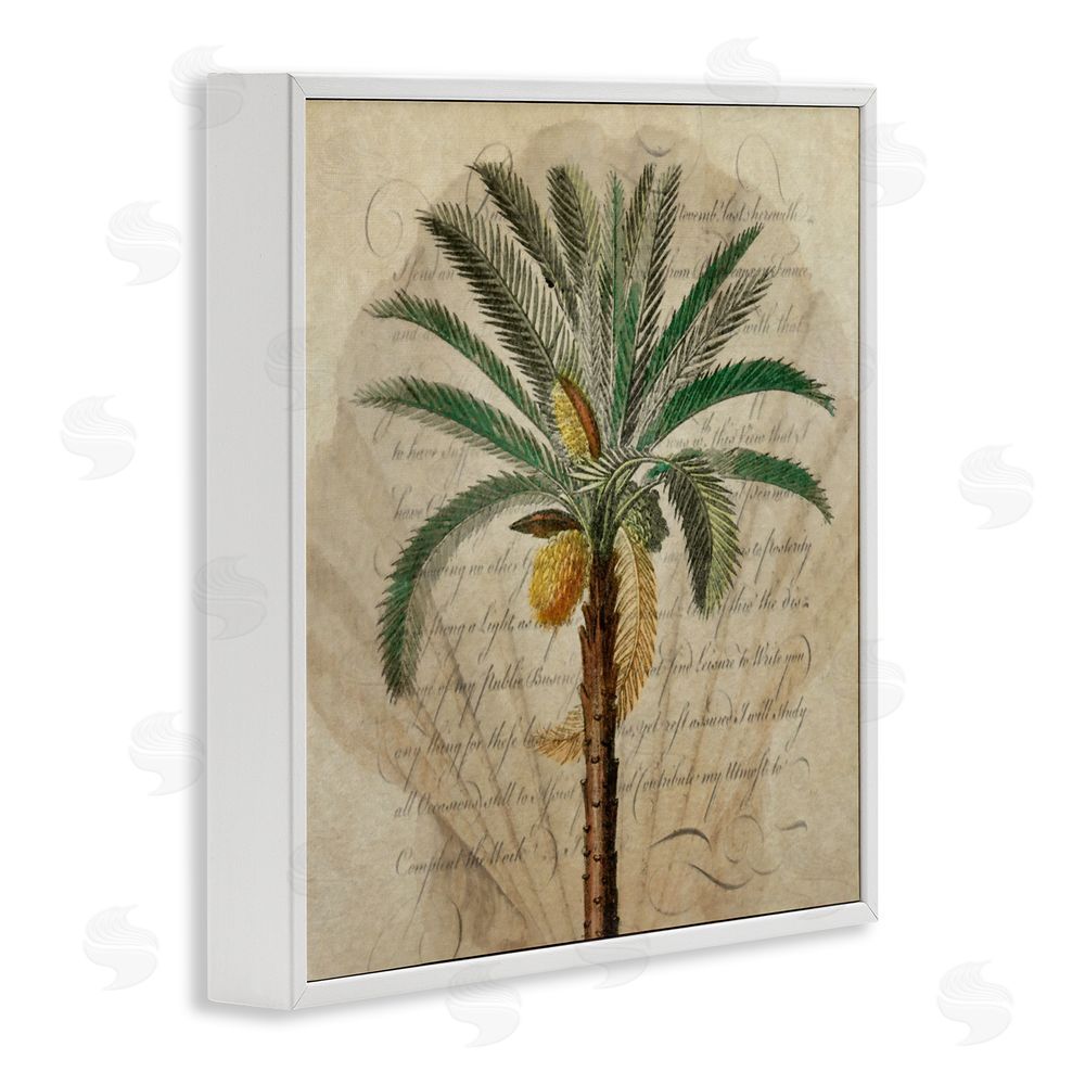Steve Hunziker Vintage Subdued Palm White Framed Giclee Wall Art Print