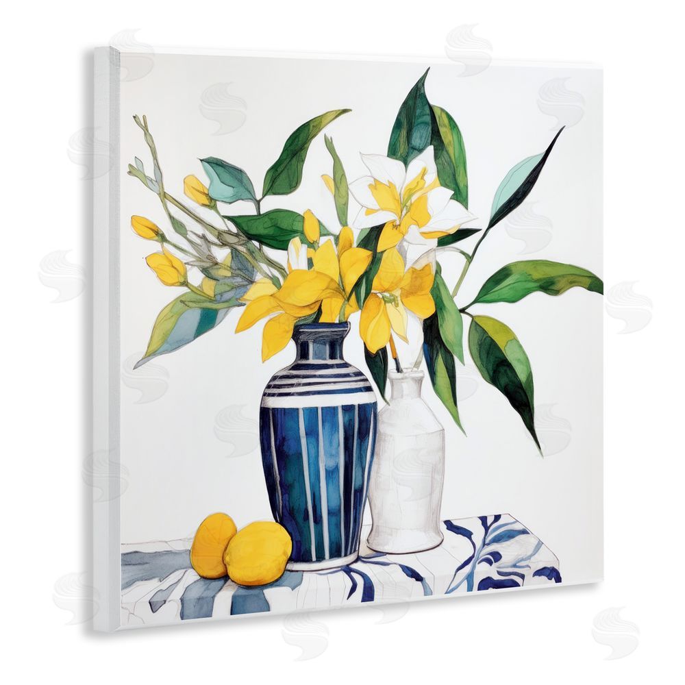 Ray Powers Lemons And Blooms Table Wooden Wall Plaque Art Print