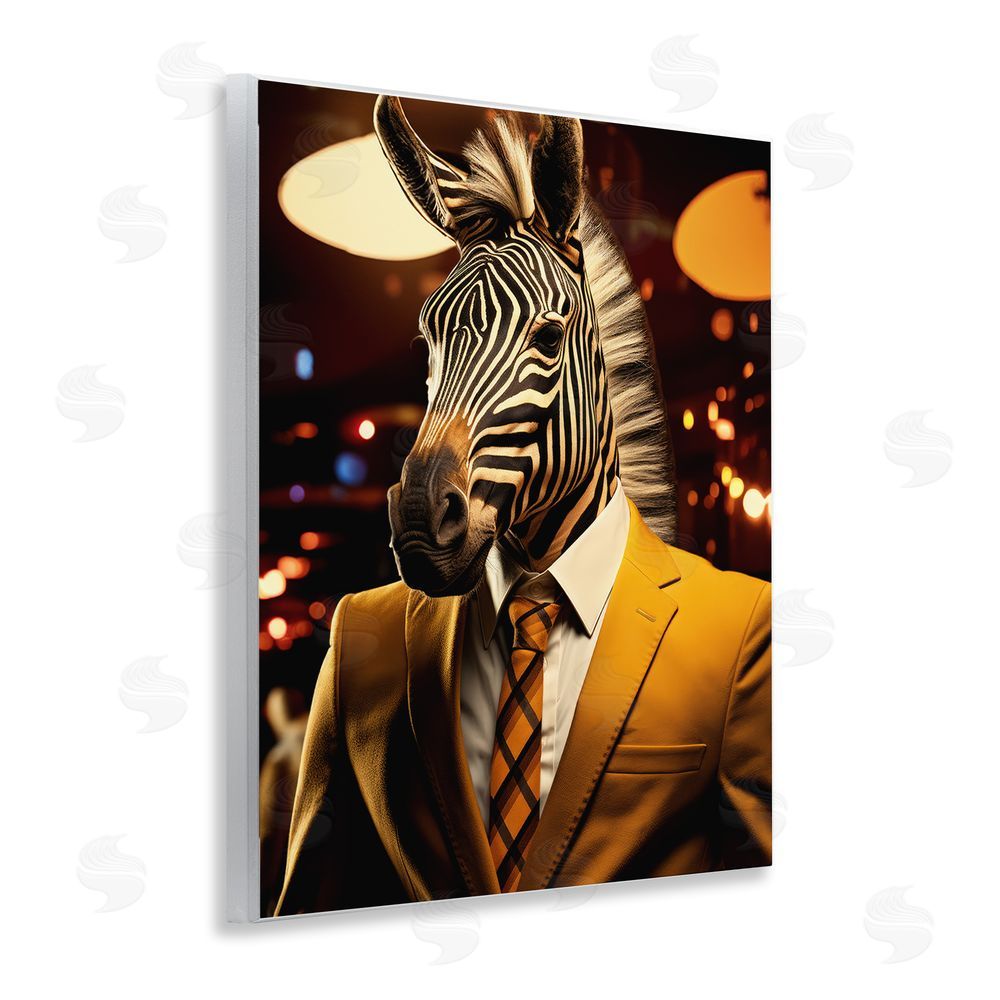 Ray Powers Trendy Debonair Zebra Wall Plaque Art Print