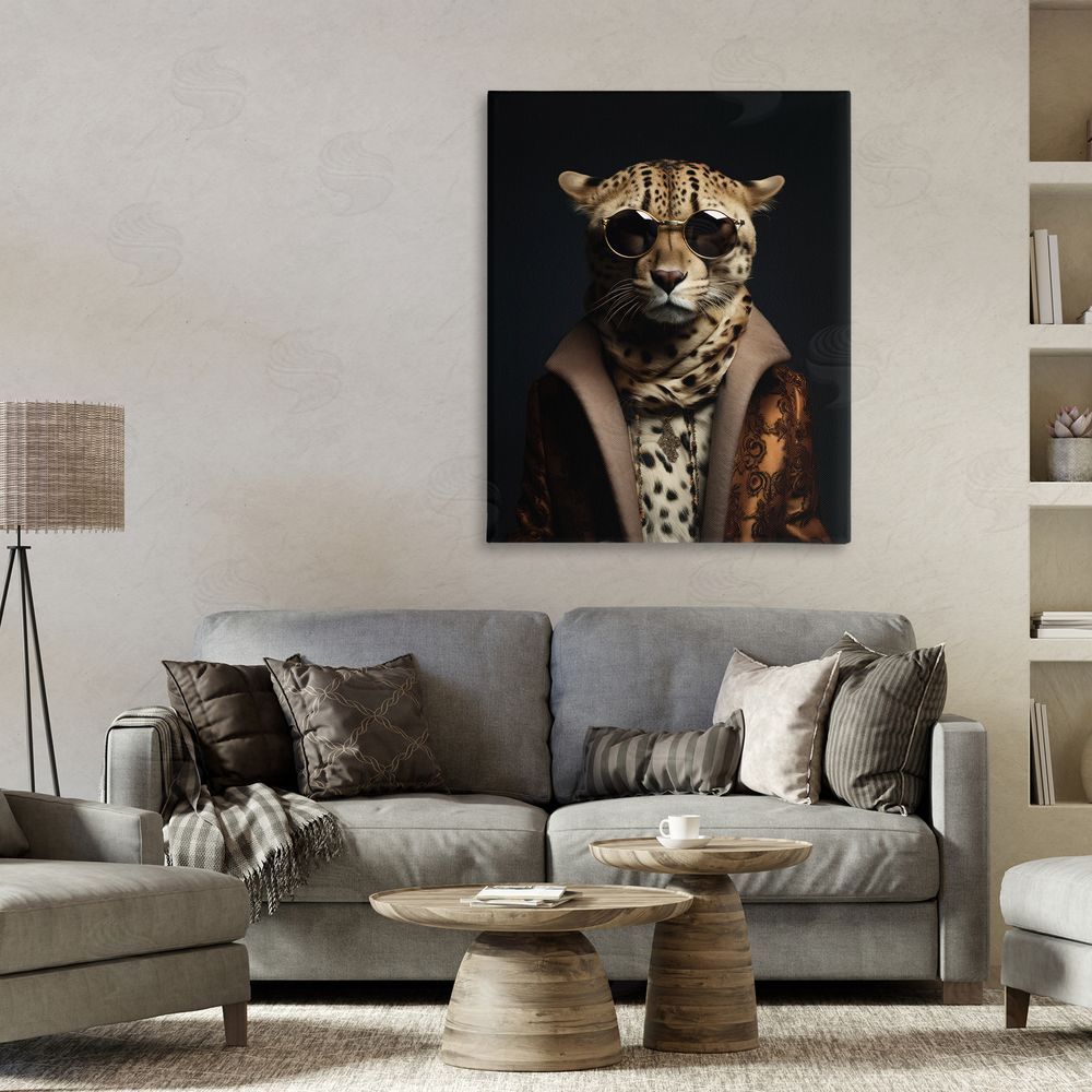 Andrea Haase Luxury Cat Couture Stretched Canvas Wall Art in Room