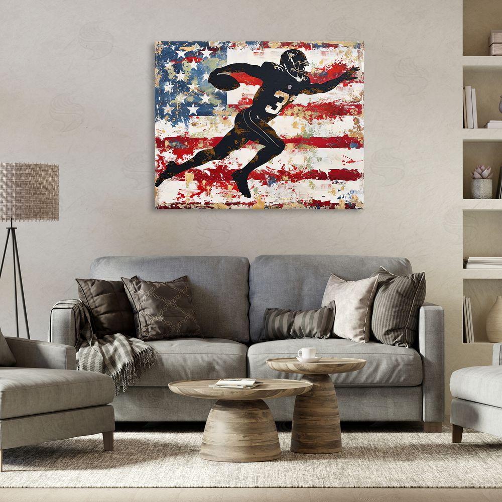 Ray Powers Gridiron Glory Player Stretched Canvas Wall Art in Room