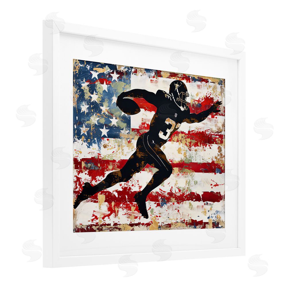 Ray Powers Gridiron Glory Player White Framed Print Under Glass with Mat Wall Art