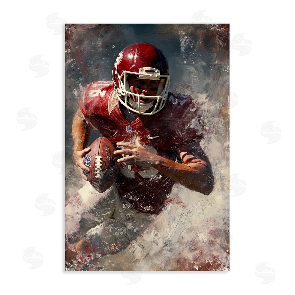 Ray Powers Eye On The End Zone Stretched Canvas Wall Art