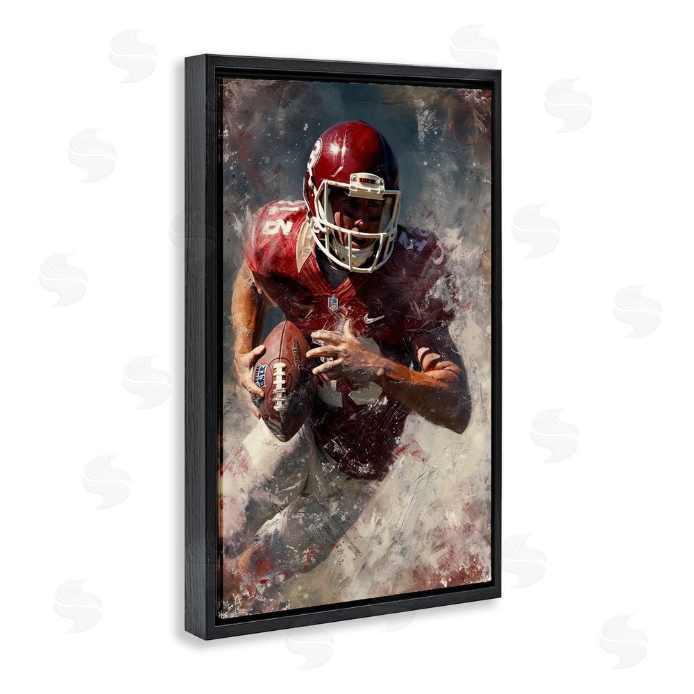 Ray Powers Eye On The End Zone Black Floating Frame Canvas Wall Art