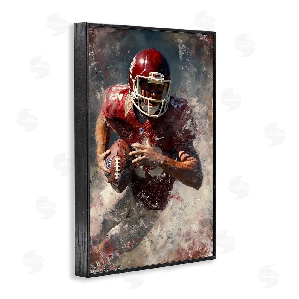 Ray Powers Eye On The End Zone Blacked Framed Giclee Wall Art Print