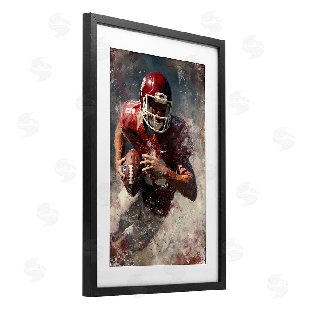Ray Powers Eye On The End Zone Black Framed Print Under Glass with Mat Wall Art