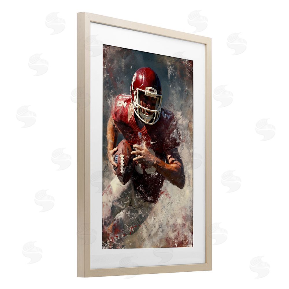 Ray Powers Eye On The End Zone Brown Framed Print Under Glass with Mat Wall Art