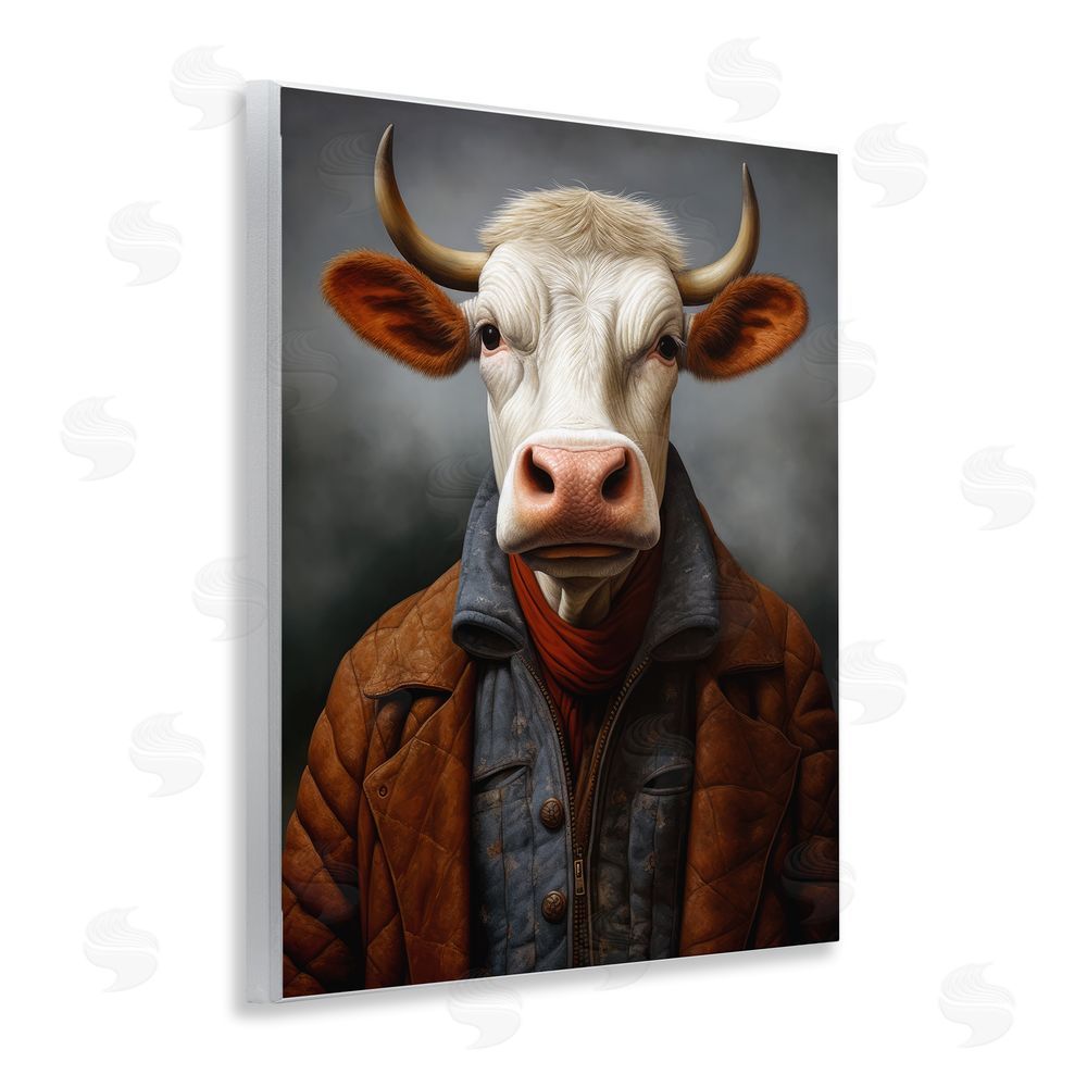 Ray Powers Chianina Style Cow Wall Plaque Art Print