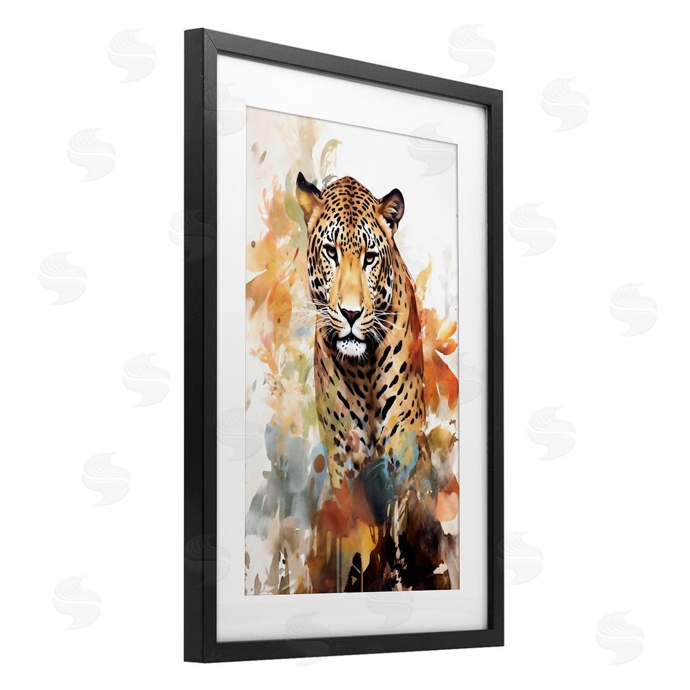 Ray Powers Wild Cheetah Grace Black Framed Print Under Glass Wall Art