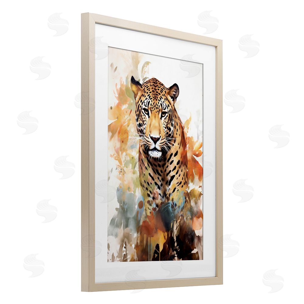 Ray Powers Wild Cheetah Grace Brown Framed Print Under Glass Wall Art