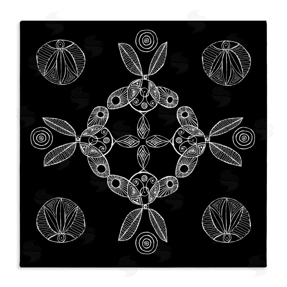 El Perkin Circular Symmetry Elementals Stretched Canvas Wall Art Print
