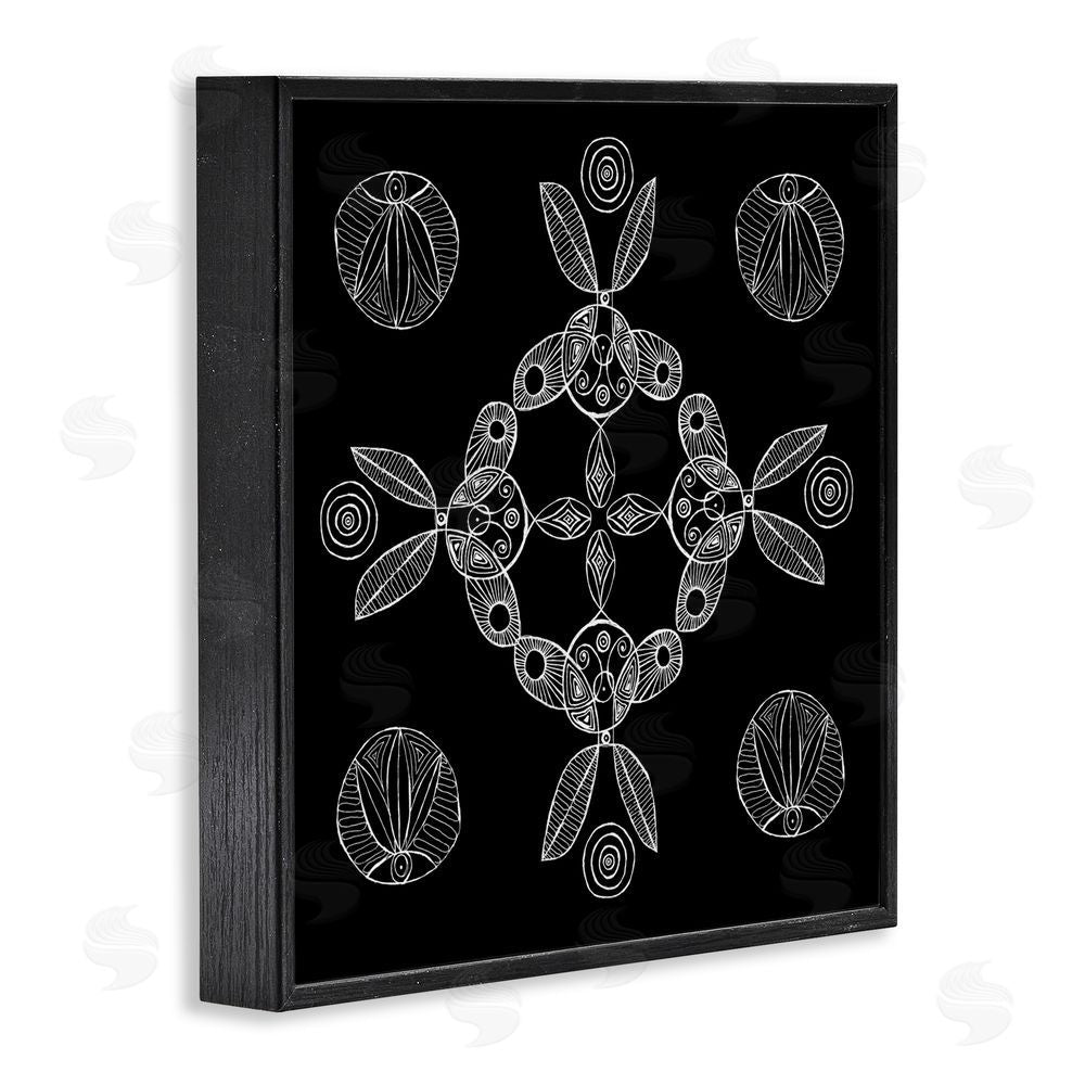 El Perkin Circular Symmetry Elementals Black Framed Giclee Wall Art Print