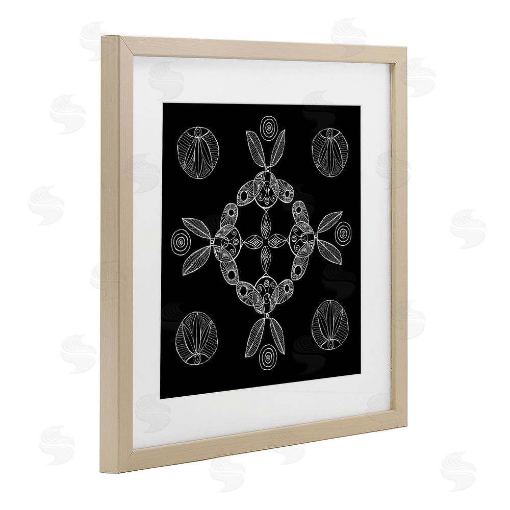 El Perkin Circular Symmetry Elementals Birch Framed Print Under Glass Wall Art