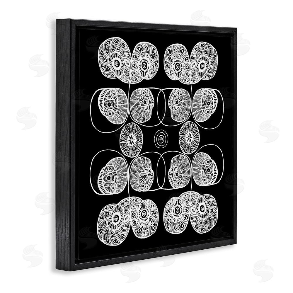 El Perkin Detailed Rounded Elementals Black Floating Frame Canvas Wall Art