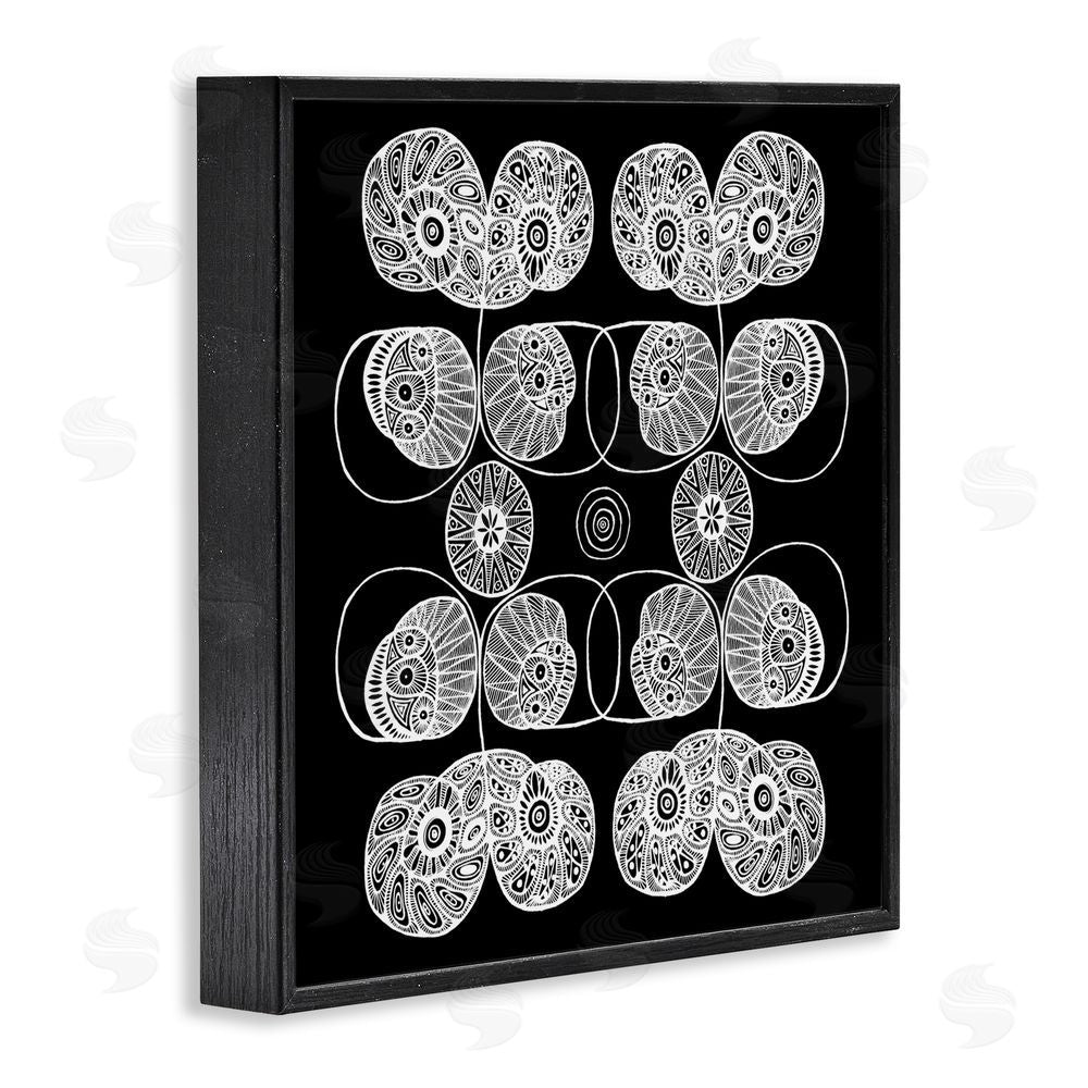 El Perkin Detailed Rounded Elementals Blacked Framed Giclee Wall Art Print