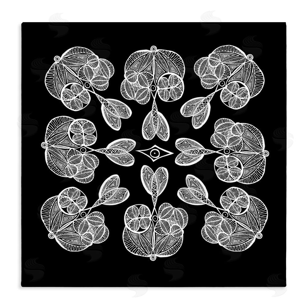 El Perkin Rounded Symmetry Elementals Stretched Canvas Wall Art Print