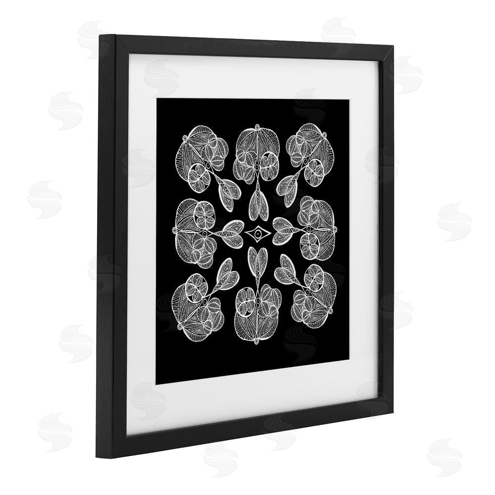 El Perkin Rounded Symmetry Elementals Black Framed Print Under Glass Wall Art