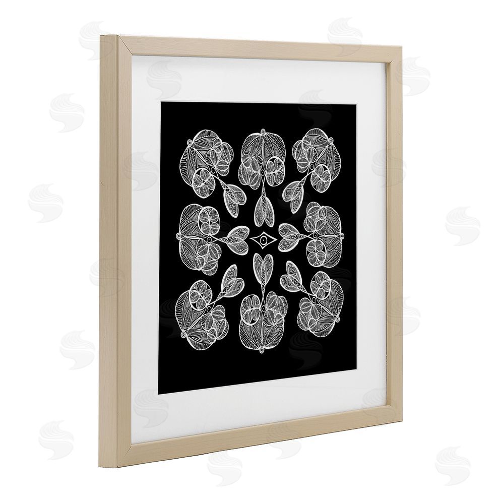 El Perkin Rounded Symmetry Elementals Brown Framed Print Under Glass Wall Art