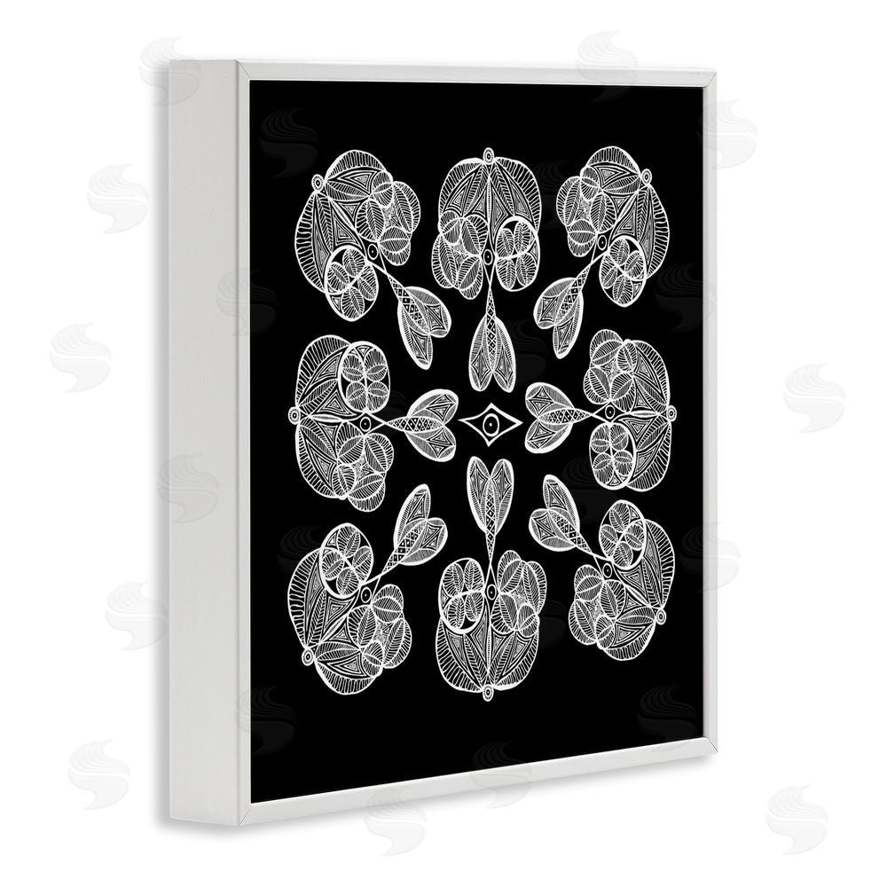 El Perkin Rounded Symmetry Elementals White Framed Giclee Wall Art Print