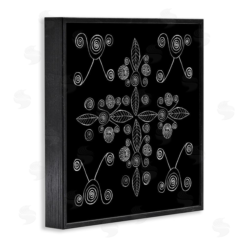 El Perkin Geometrics & Leaf Fractals Blacked Framed Giclee Wall Art Print
