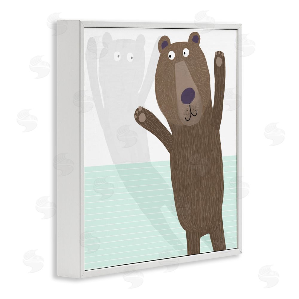 Carla Daly Whimsical Bear Shadow White Framed Giclee Wall Art Print