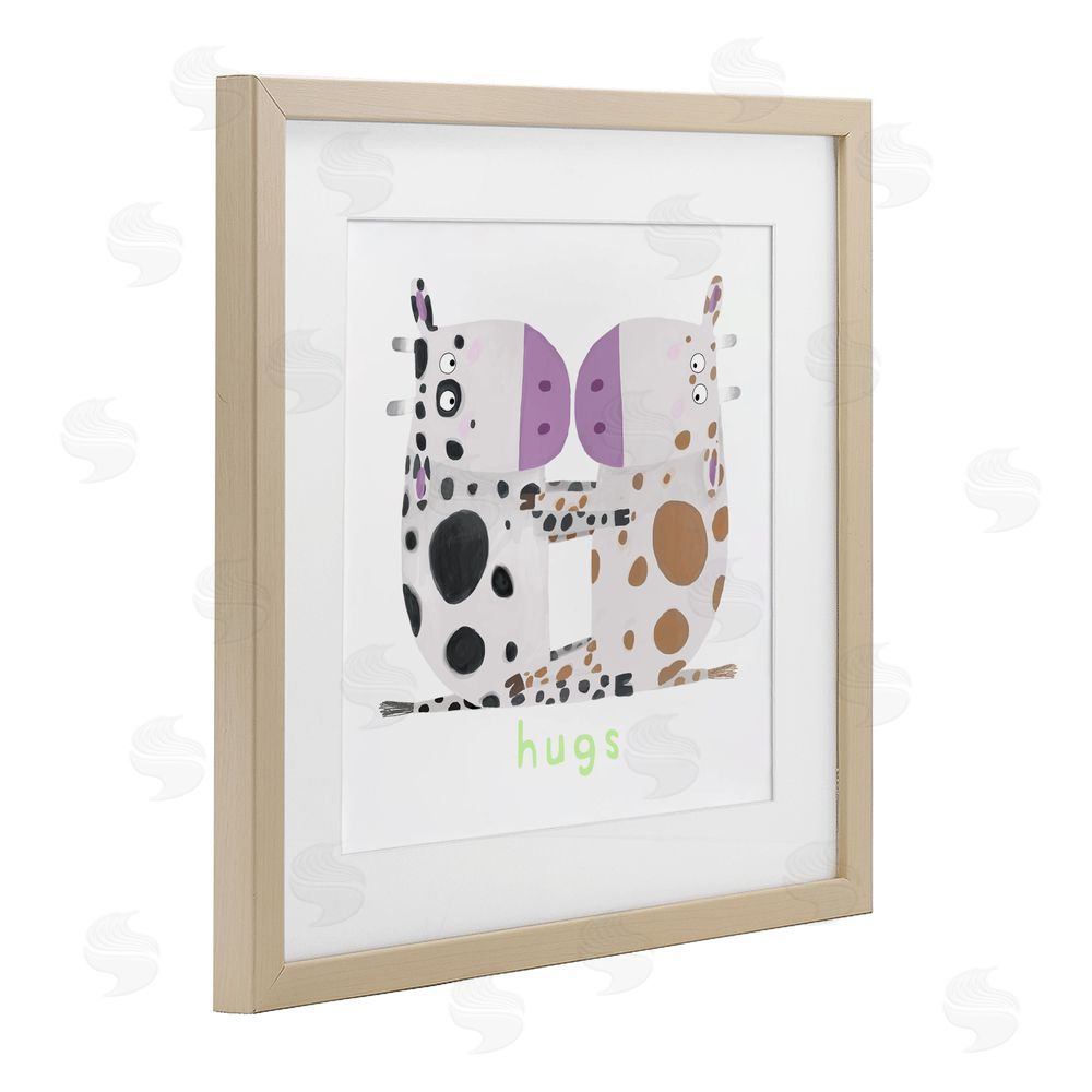 Carla Daly Cow Hugs Symmetry Birch Framed Print Under Glass Wall Art