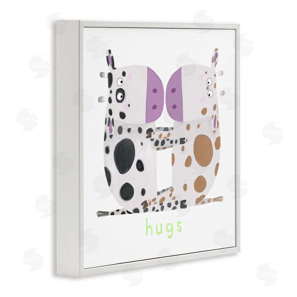 Carla Daly Cow Hugs Symmetry White Framed Giclee Wall Art Print