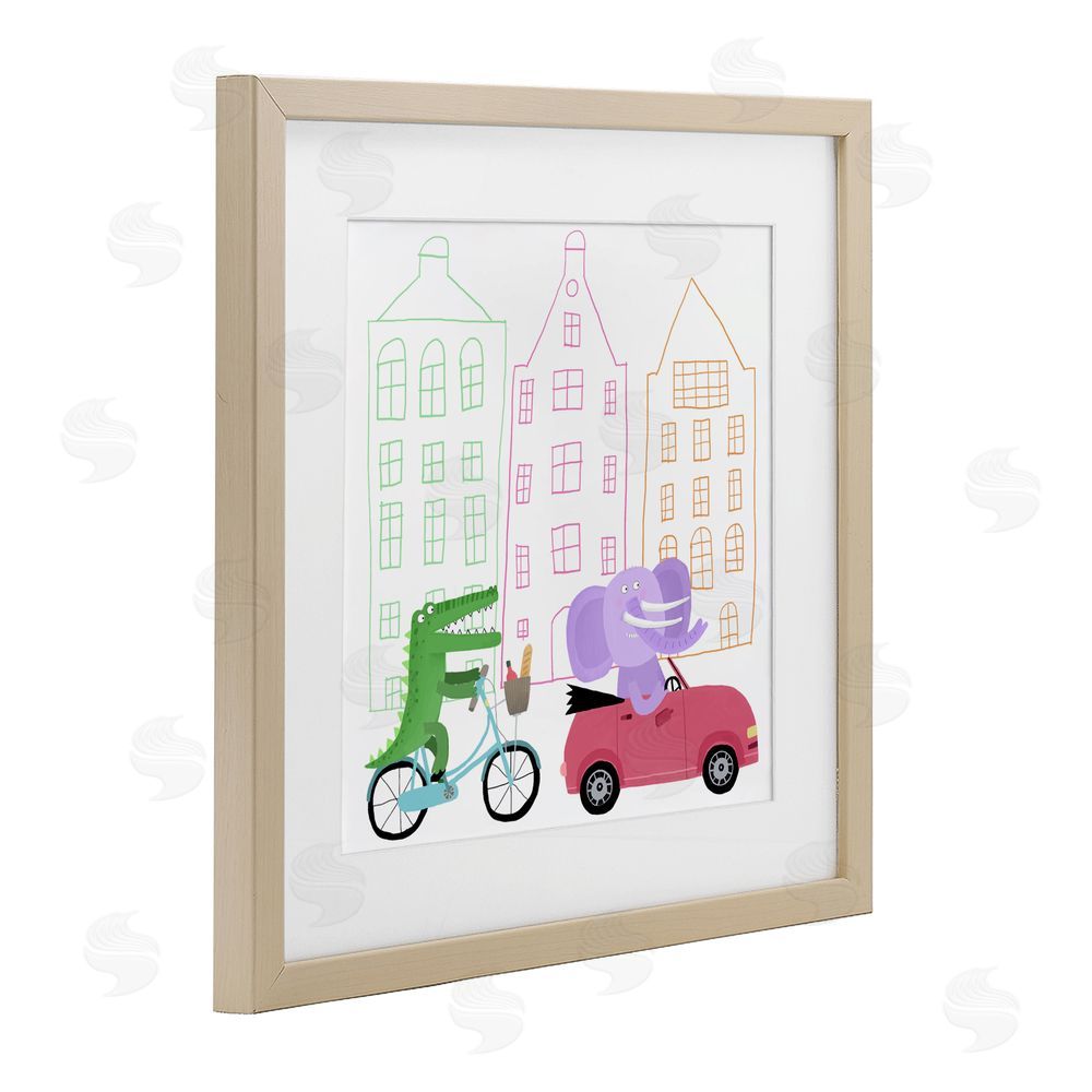 Carla Daly Amsterdam Buildings & Animals Birch Framed Print Under Glass Wall Art