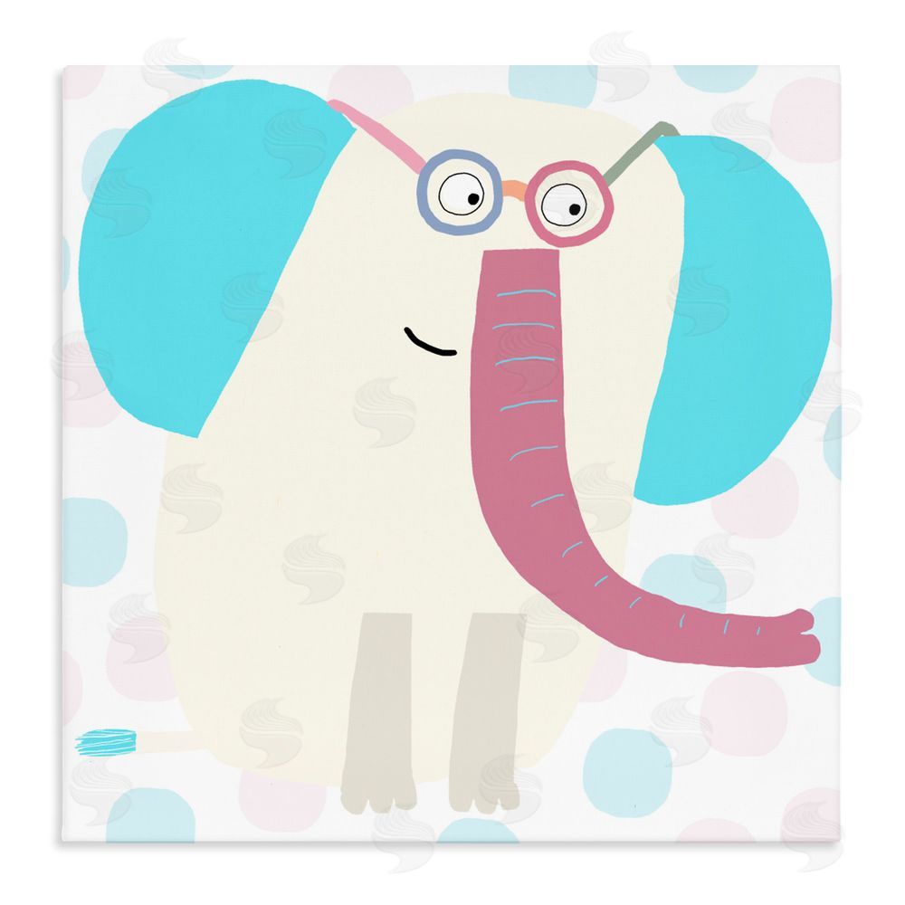 Carla Daly Electric Blue Elephant Stretched Canvas Wall Art