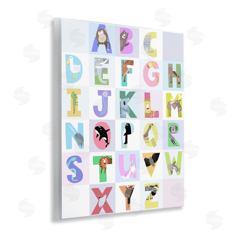 Carla Daly Animal Alphabet in Light Grey Wall Plaque Art Print
